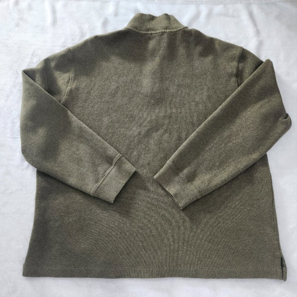 POLO RALPH LAUREN Men's Quarter Zip Pullover Sweater Moss Green XL Casual Warm - Picture 3 of 11